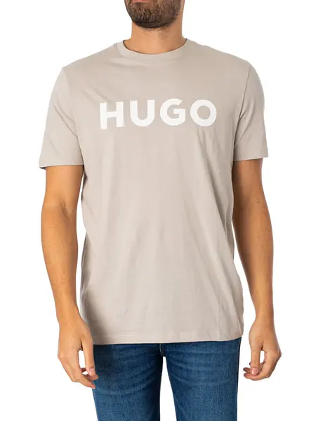 Image of HUGO Dulivio Graphic T-Shirt Light Pastel Grey M