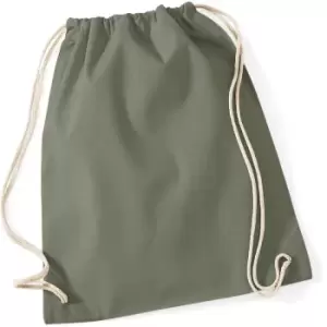 Image of Westford Mill - Cotton Gymsac Bag - 12 Litres (One Size) (Olive)