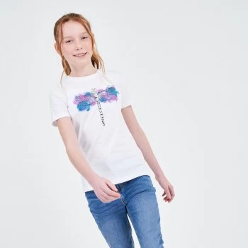 Image of Dare 2B Cream/White 'Go Beyond' Printed Casual T-Shirts - age 3-4