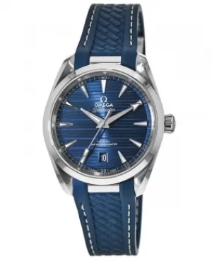 Image of Omega Seamaster Aqua Terra 150m Master Co-Axial 38mm Blue Dial Blue Rubber Strap Mens Watch 220.12.38.20.03.001 220.12.38.20.03.001