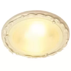 Image of 1 Bulb Flush Light Low Ceiling Ivory Gold LED E27 60W Bulb