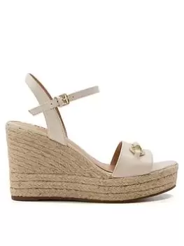 Image of Dune London Leather Kai Snaffle Wedge - Ecru Leather, Beige, Size 5, Women