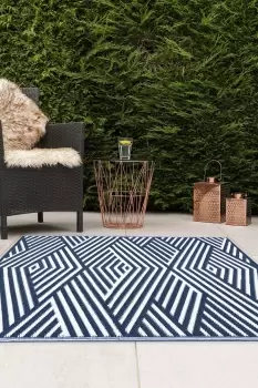 Image of Lightweight Reversible Plastic Woven Outdoor Rug 120x170cm Geo