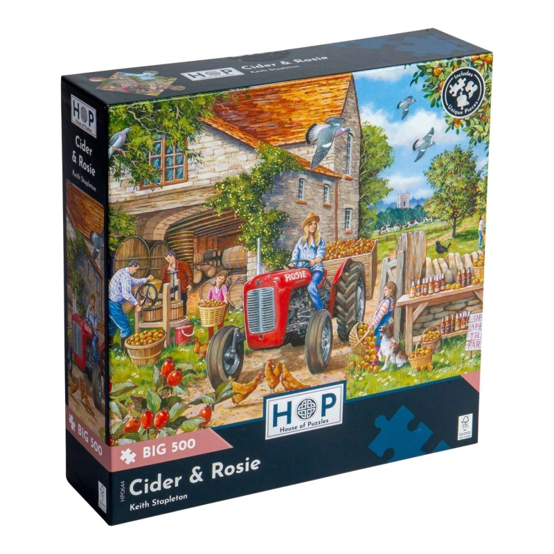 Image of The House Of Puzzles Cider & Rosie, BIG 500 Piece Jigsaw Puzzle Multi unisex