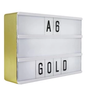 Image of Locomocean A6 LED Cinematic Light Box with 82 Letters and 10 Emojis - Gold