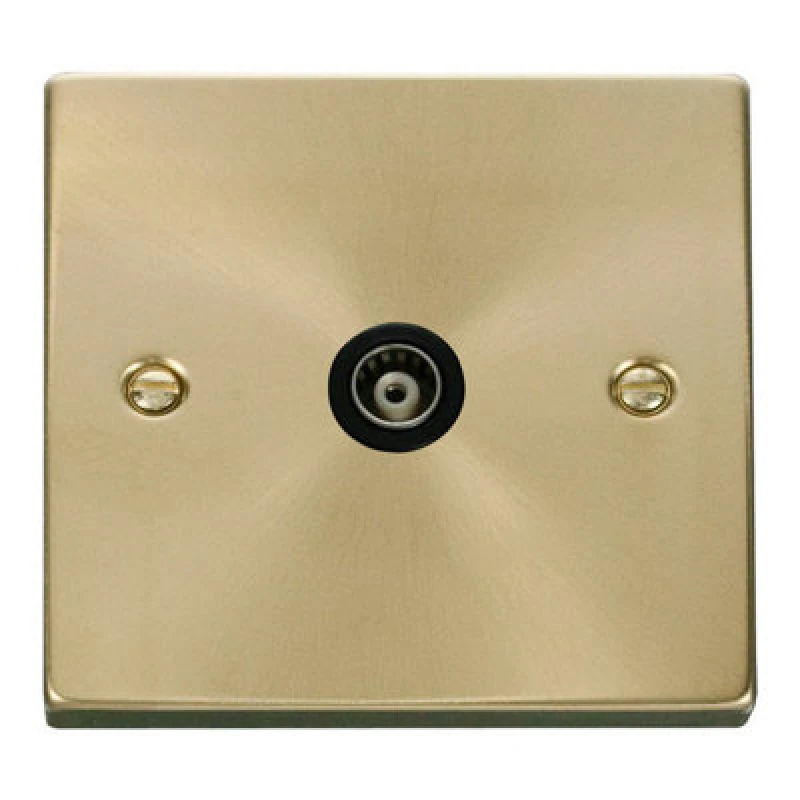 Image of SE Home Satin / Brushed Brass Single Isolated Coaxial Socket Gold