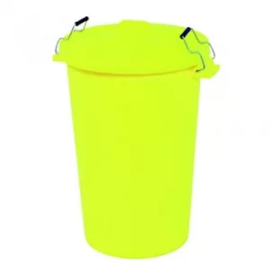 Image of Dustbin with Clip On Lid Yellow 90L 415696