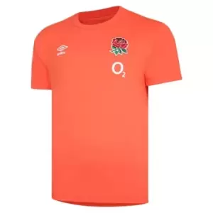 Image of Umbro England Rugby Travel T Shirt Mens - Orange