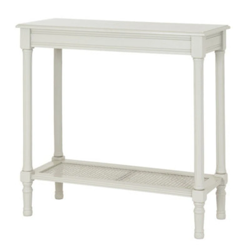 Image of Hill Interiors Belmont Rattan Collection Console Table - Wood - L35 X W80 X H80 Cm - White