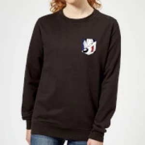 Image of Looney Tunes Pepe Le Pew Face Faux Pocket Womens Sweatshirt - Black - XXL
