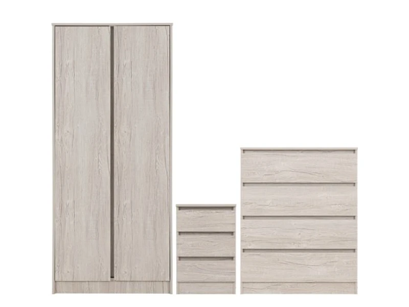 Image of Seconique Malvern Urban Snow 3 Piece Bedroom Furniture Package