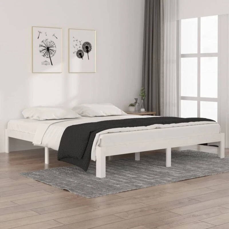 Image of VIDAXL Bed Frame without Mattress White 180x200cm Super King Size Vidaxl 8720286879320