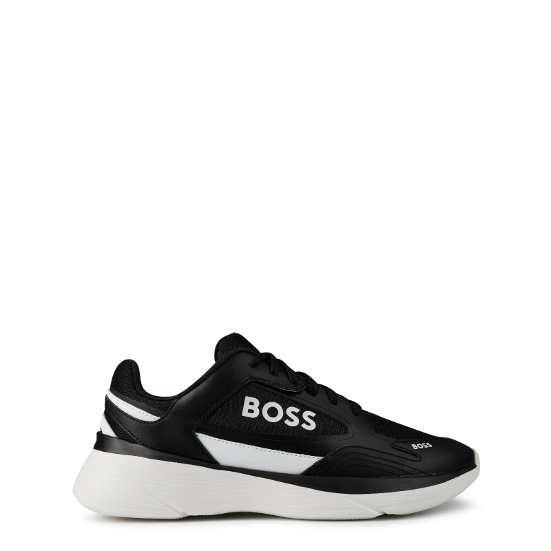 Image of Boss Mens Dean Trainers, Breathable Mesh Black/White male 7 (41)
