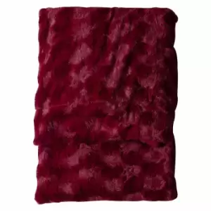 Image of Crossland Grove Stella Fur Throw Claret 1400x1800mm
