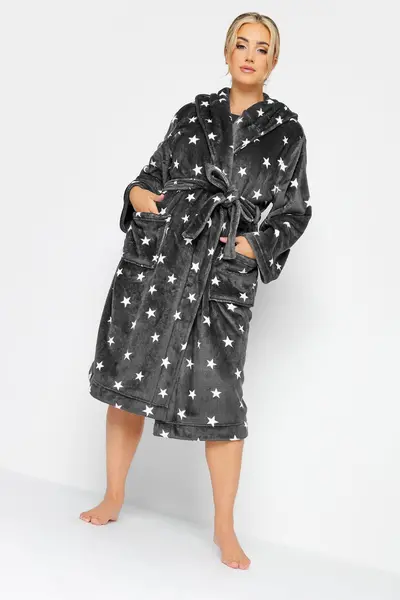 Image of Yours Dressing Gown Grey