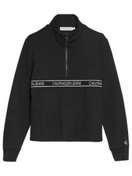 Image of Calvin Klein Jeans Girls Logo Zip Sweat Top