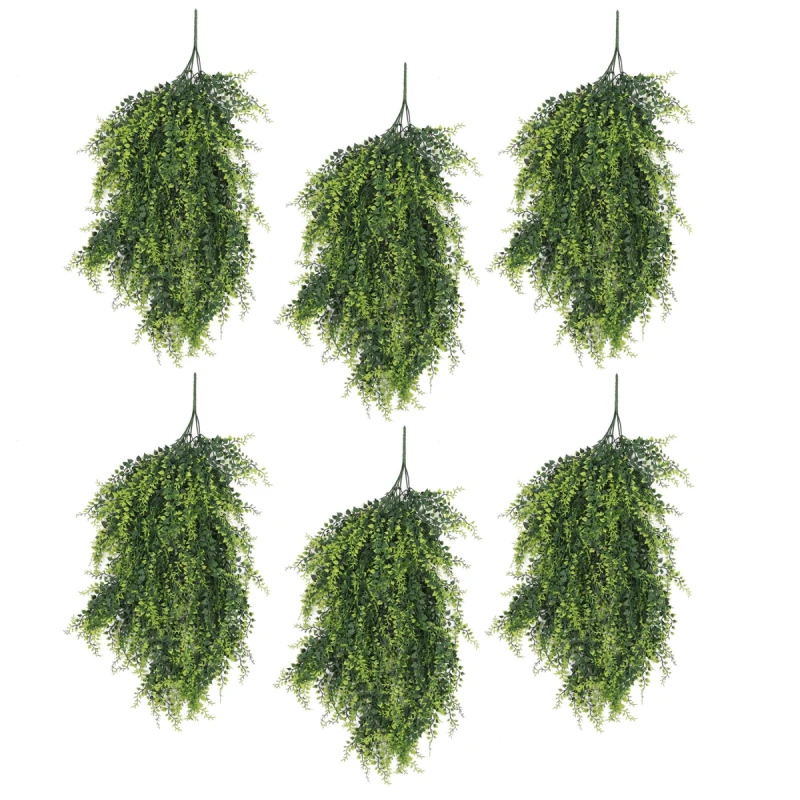 Image of N/A Pack of 6 x Hanging UV and Fire Resistant Artificial Foliage Plant 85cm