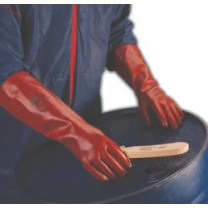 Image of Polyco Gloves Gauntlet PVC Size 10 Red