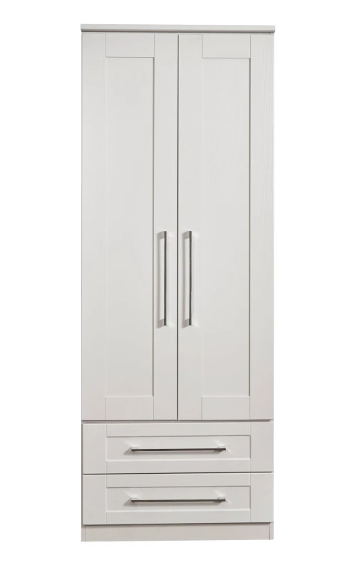 Image of Ripon 2 Door 2 Drawer Wardrobe In Grey Ash (Ready Assembled)