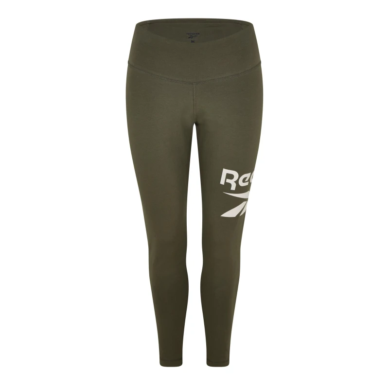 Image of Reebok Logo Cotton Leggings Womens - Green Green 4