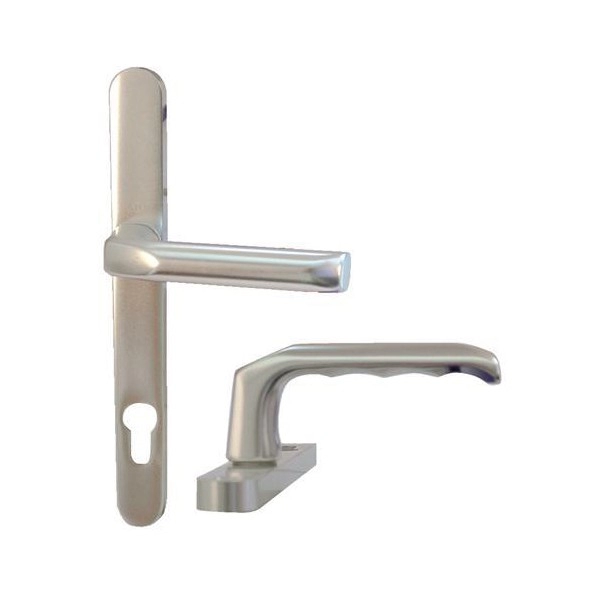 Image of Hoppe 92mm PZ uPVC Door Rounded Handles - 241mm 215mm fixings