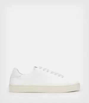 Image of AllSaints Mens Klip Low Top Leather Trainers, White, Size: UK 9/US 10/EU 43
