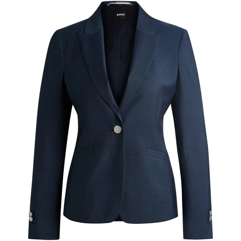 Image of Boss Womens Januri Formal Jacket Open Blue female 4 (XXS)
