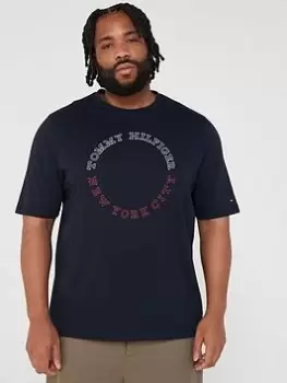 Image of Tommy Hilfiger Bt-monotype Roundle T-Shirt-b, Navy, Size 5XL, Men