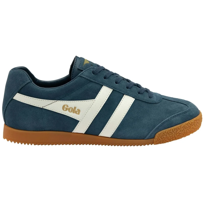 Image of Gola 'Harrier' Suede Lace-Up Trainers Blue male