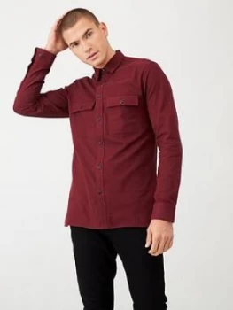 Image of Selected Homme Homme Pine Long Sleeve Shirt, Burgundy Size M Men