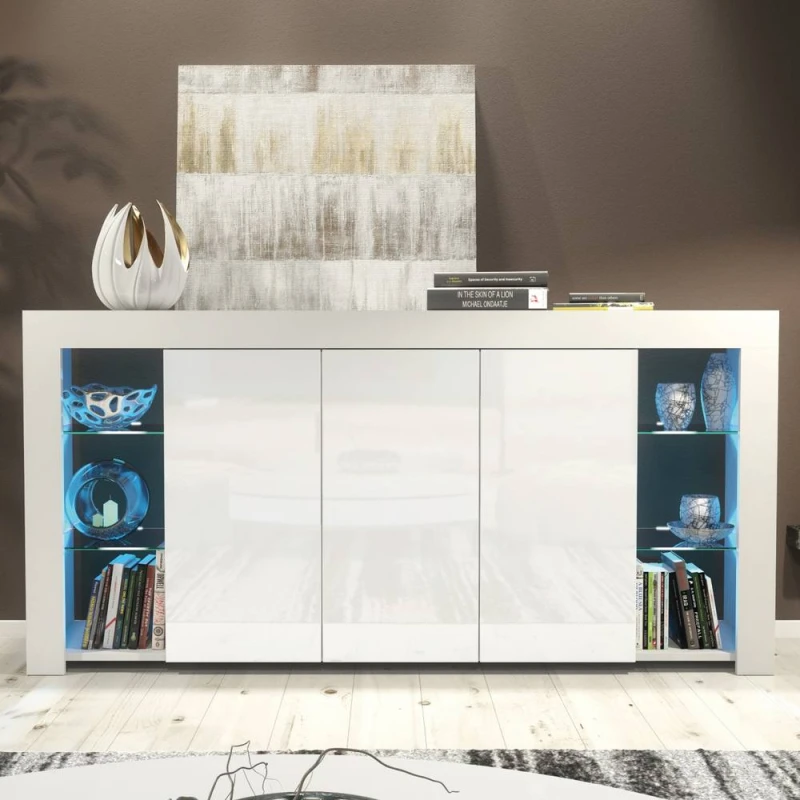 Image of Creative Furniture Eden Sideboard 164cm - White with Gloss Doors White Unisex