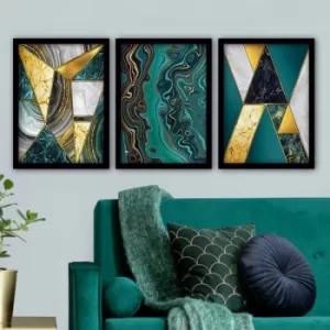 Image of 3SC37 Multicolor Decorative Framed Painting (3 Pieces)