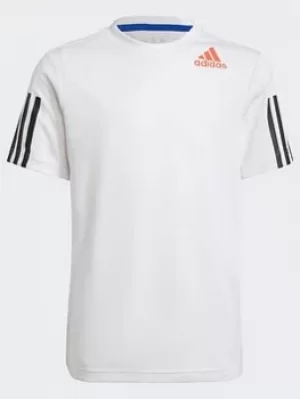 Image of adidas Heat.rdy Sport T-Shirt, Green/Black, Size 7-8 Years