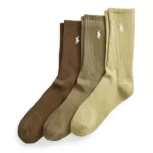 Image of Polo Ralph Lauren Three Pack Crew Socks - Green