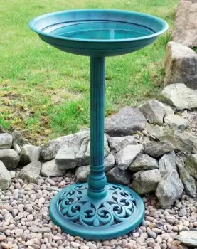 Image of 63cm Tall 40cm Diameter Traditional Resin Garden Bird Bath