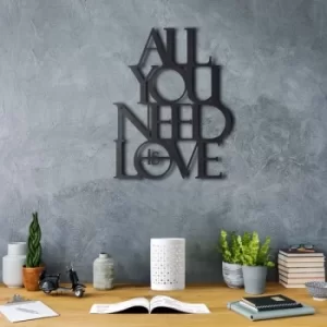 Image of All You Need Is Love Black Decorative Metal Wall Accessory