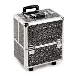 Image of Beautician Makeup Trolley Box Black Silver Stars