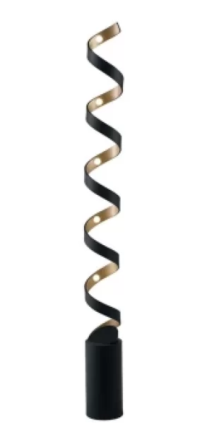 Image of HELIX LED Swirl Floor Lamp Black, Gold 2400lm 4000K 14.5x152cm
