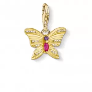 Image of Sterling Silver Butterfly Gold Charm Pendant 1830-995-7