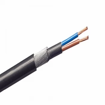 Image of Zexum 16mm 2 Core 96A Brown Blue 6942X Steel Wire Armoured SWA Outdoor Mains Power Cable - 5 Meter