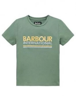 Image of Barbour International Girls Distance Logo Short Sleeve T-Shirt - Green