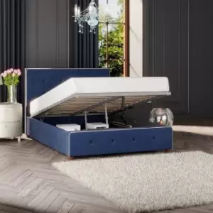 Image of Laurence Llewelyn-bowen - Hesper Ottoman Storage Bed, Plush Velvet, Navy Single