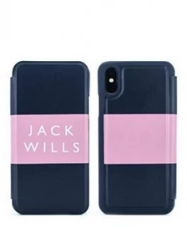 Image of Jack Wills Apple iPhone X Folio Bayles PinkNav