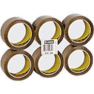 Image of Scotch Packaging Tape Classic Brown 50 mm x 66 m 6 Rolls