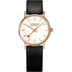Image of Mondaine EVO2 Quartz White Dial Brown Leather Strap Ladies Watch MSE.30112.LB