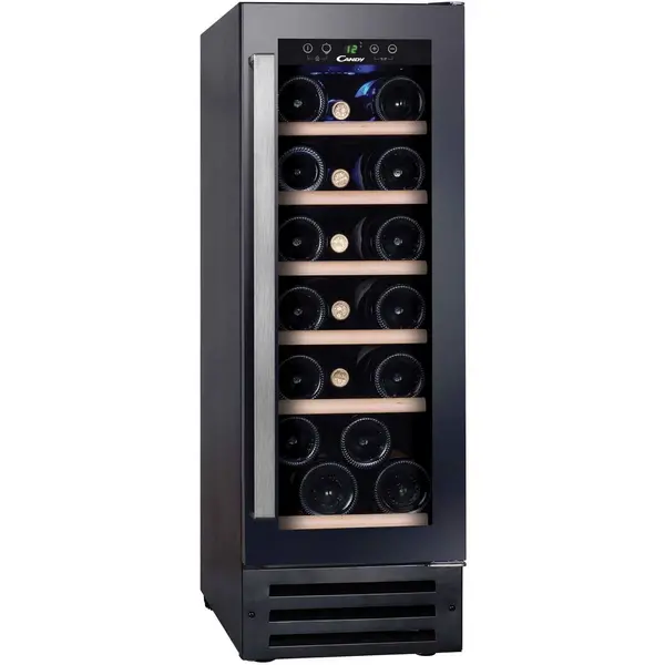Image of Candy 19 Bottle Capacity Single Zone Slimline Wine Cooler - Black 34901208 Black