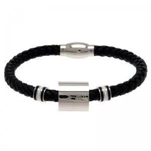Image of Steel/Leather Bracelet - Tottenham Hotspur FC