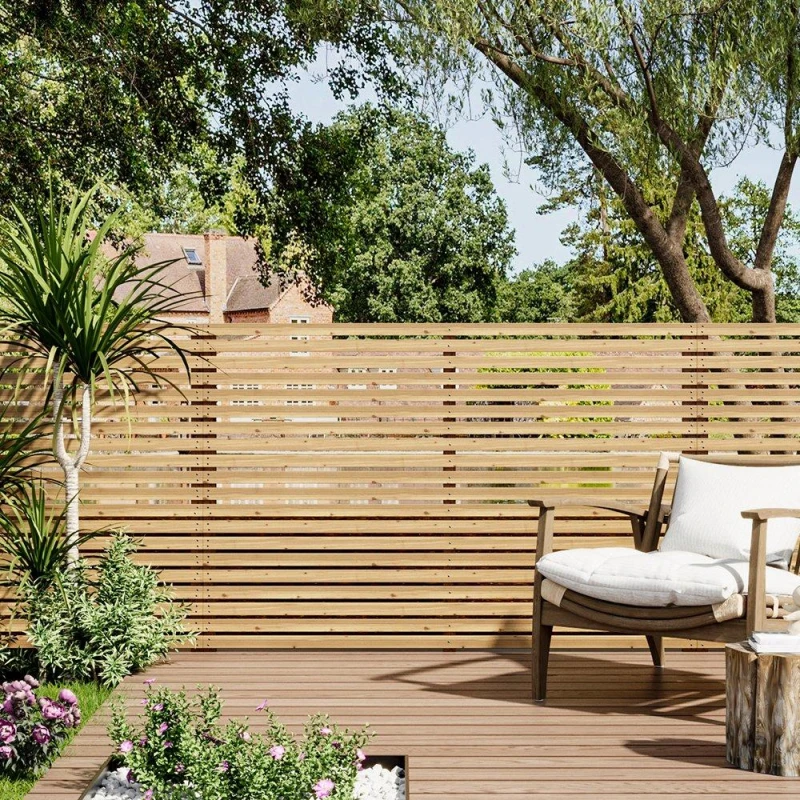 Image of Breeins 120cm Height Garden Privacy Wood Fence Beige unisex One size