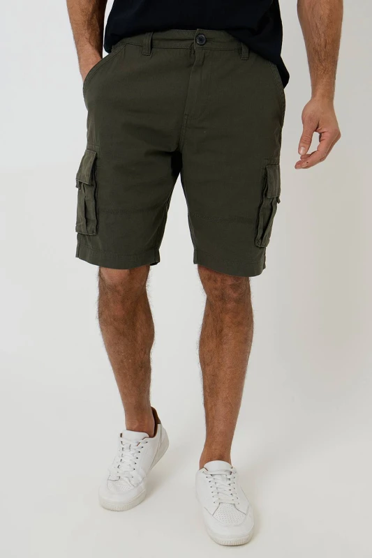 Image of Threadbare Cotton Cargo Shorts - Green Green XL