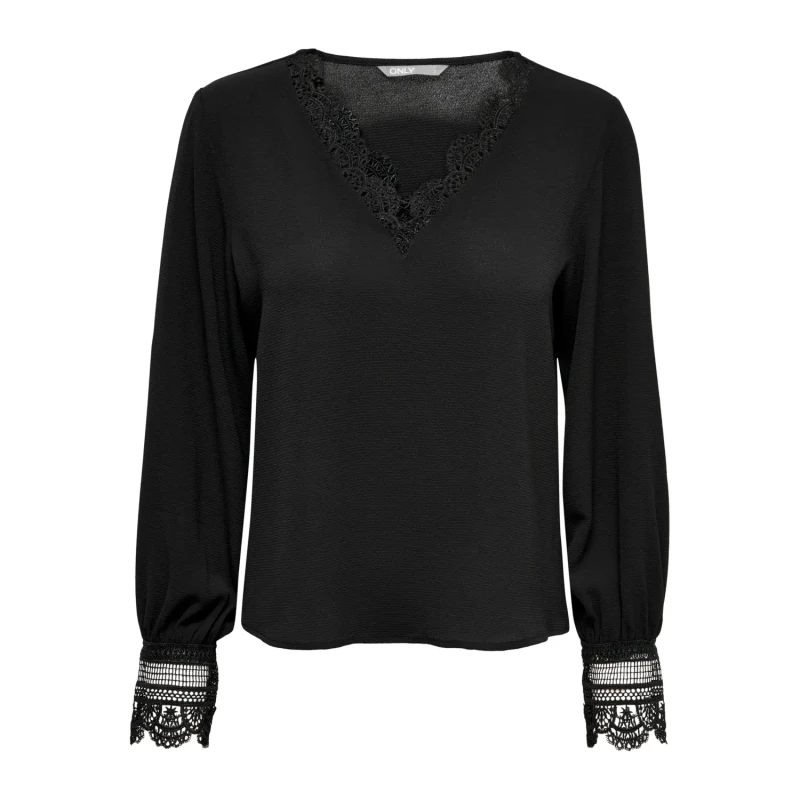 Image of Only Womens blouse Only Onlnova Fr Versa Lace Noir Female XS